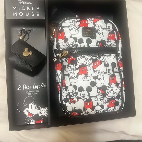 Disney Mickey Mouse Crossbody Bag and Tech Pouch Set